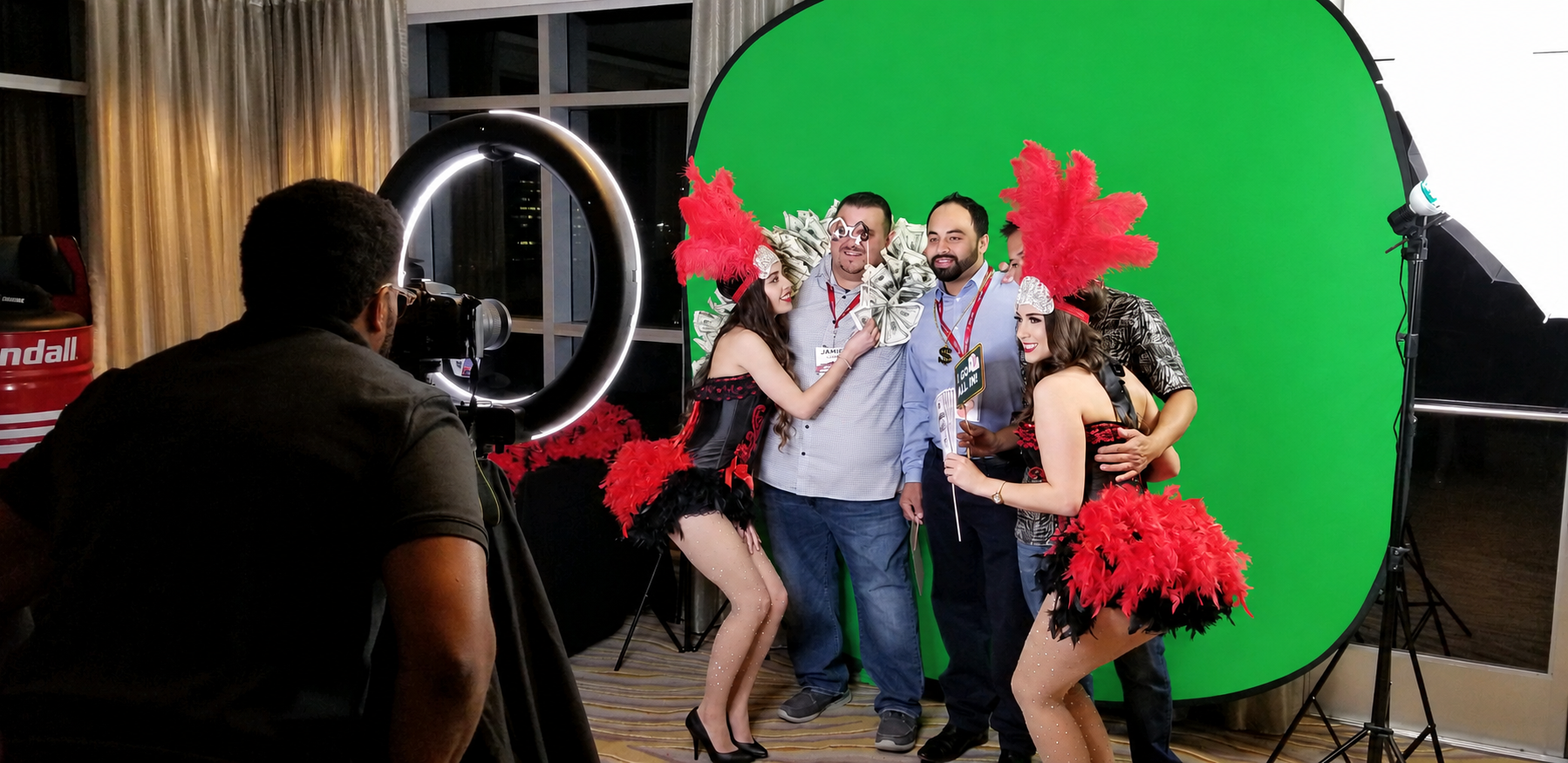 Branded photo booth activation at a corporate event