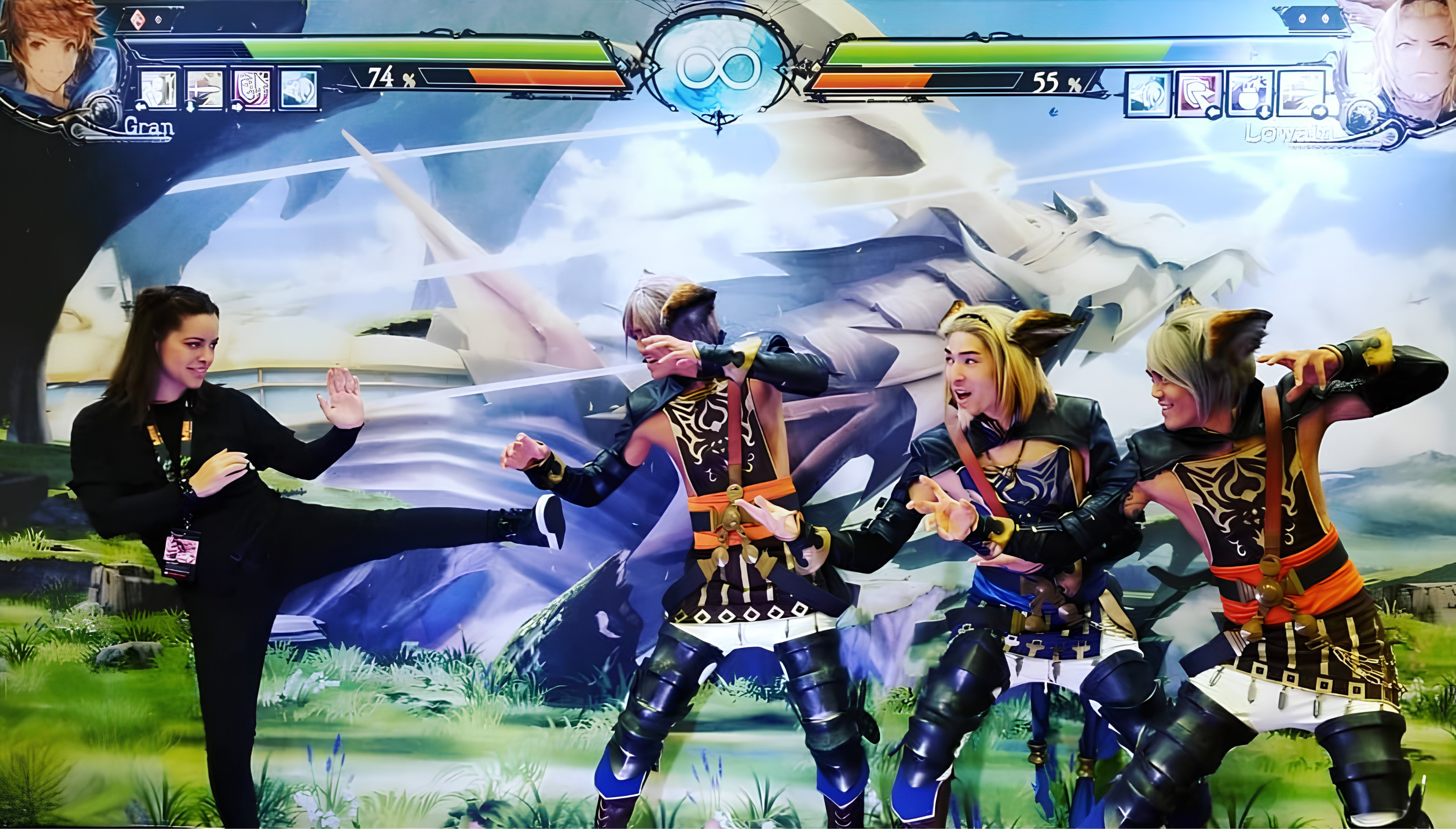 Walker Squared staff facilitating an interactive attendee activation at the Cygames event